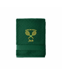 Personalised Embroidered Hand Tennis Sports Towel – Custom Name with Game Set Match Design – Soft Cotton Towel – Gift for Tennis Lover